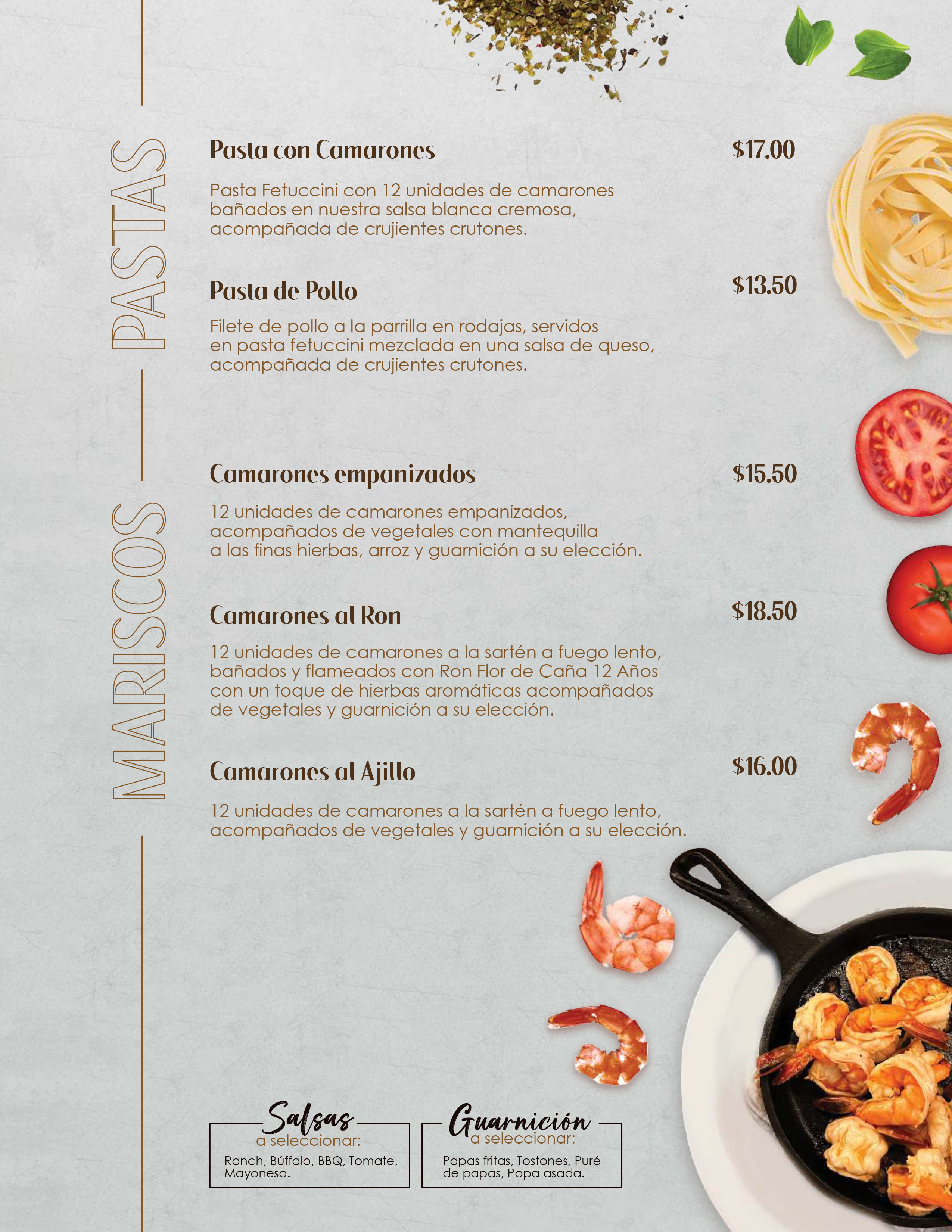 menú de restaurante