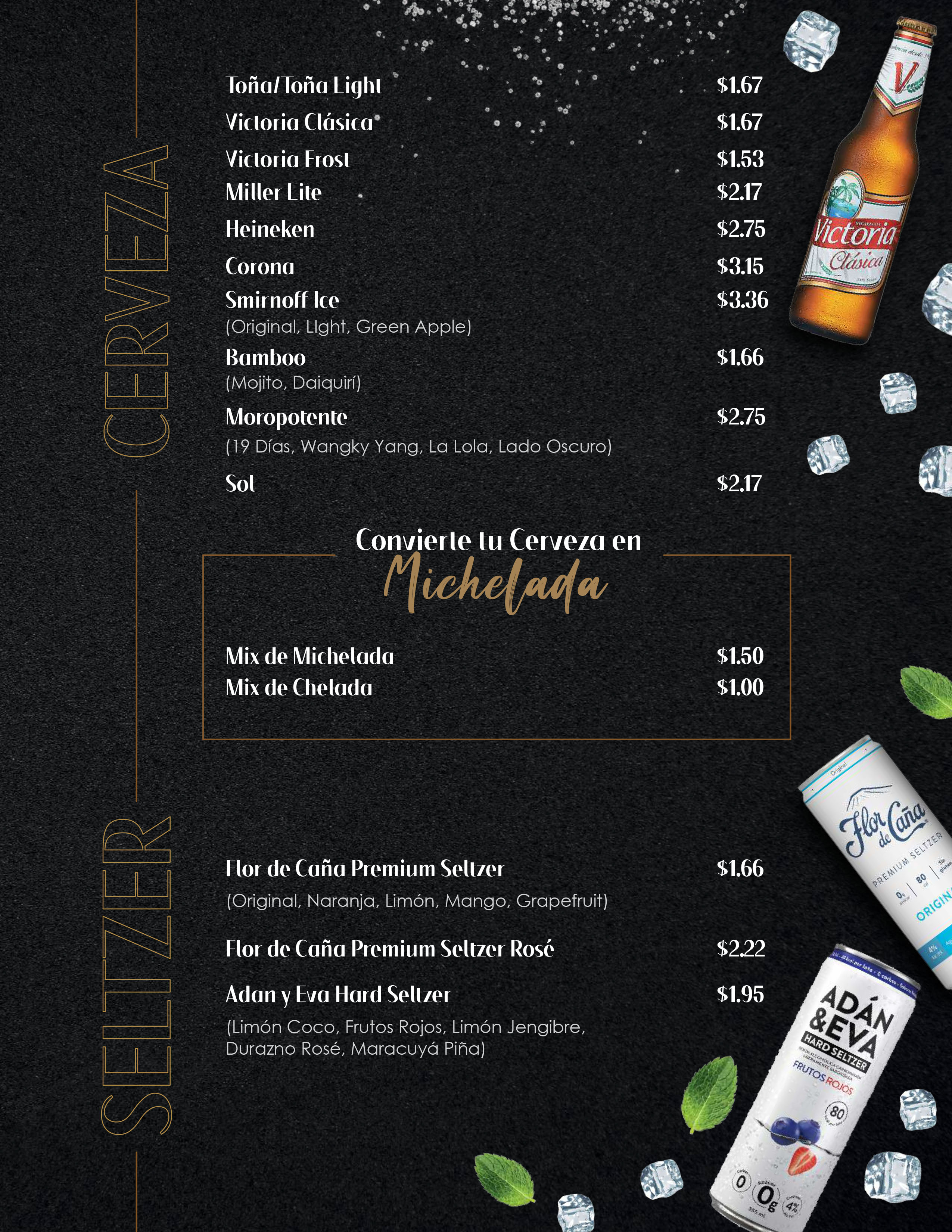 menú de restaurante